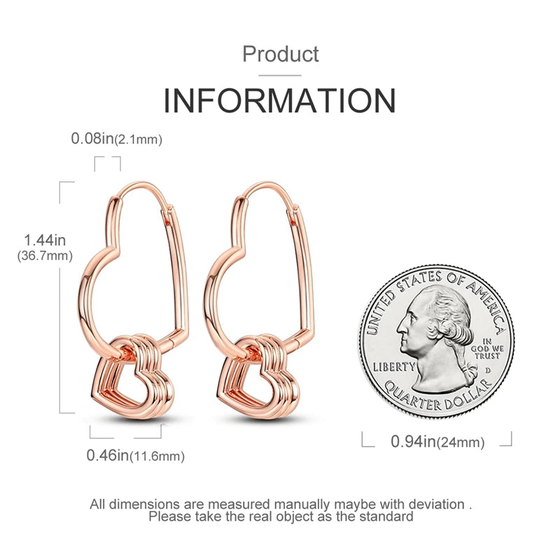 925 Sterling Silver Gold Color Circular Hoop Earrings Golden Earring Fit Original Charms Diy Fine Jewelry For Fashion Women.