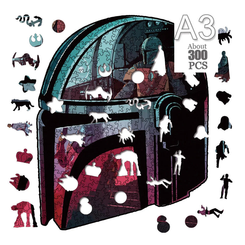 Movie Characters Wooden Puzzle Film Star Wood Jigsaws 2D Magic School Badge Character Jigsaw Toys for Kids