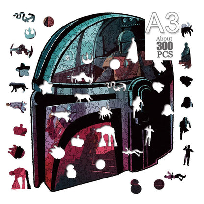 Movie Characters Wooden Puzzle Film Star Wood Jigsaws 2D Magic School Badge Character Jigsaw Toys for Kids