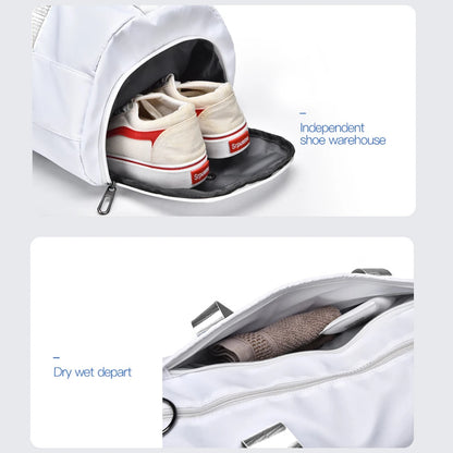 1 Stück Sporttasche für Damen und Herren mit Schuhfach und Nassfach, Reisetasche für Damen, für Flugzeug, Sport, Fitnessstudio, Tragetaschen, Schwimmen.