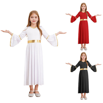 Kinder Mädchen Engel Kostüm Weiß Griechischer Gott Robe Halloween Cosplay Kleid Rollenspiel Karneval Performance Kleid mit Flügeln Dress Up.
