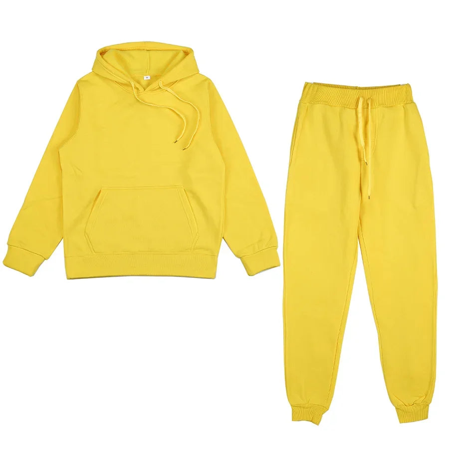 2022 new Womens Oversized Tracksuit Warm Fleece Suits Hoodies Tops Casual Sweatshirts Jogging Pant Outfits Sweatpants