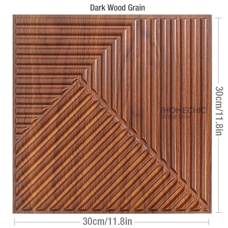 12pcs/1m² 30cm wall renovation 3D Stereo Wall Panel Diamond Wood grain tile 3D wall sticker living room Bathroom Waterproof pape