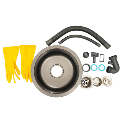 Grey Round Sink Kitchen Renovation Sink Round Single Sink Small Basin Round Basin for Bathroom