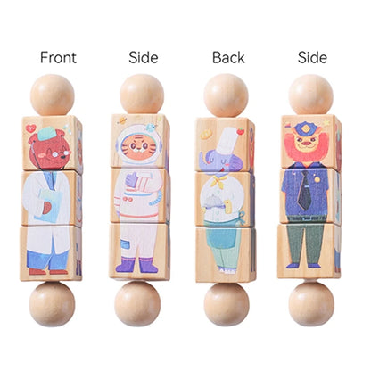 Baby Wooden Rotating Jigsaw Puzzle Hand bell Toy Baby Mobile Musical Rattle Toy Montessori Puzzle Game For Babies Newbaby Gift