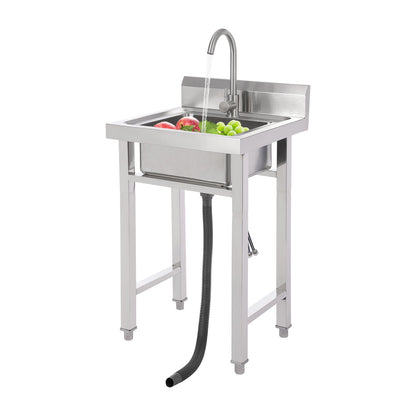 Moderne kommerzielle Spüle 201 Edelstahlspüle für Küchencafés, Bars, freistehende kommerzielle Spüle 360 °   Drehung stabil und sicher