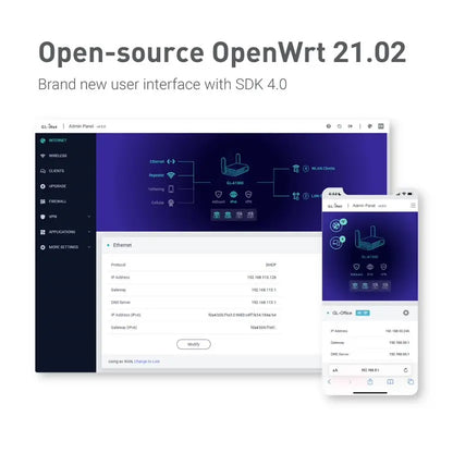 GL.iNet Slate Plus (GL-A1300) Travel Router - VPN Encryption, Dual-Band Wi-Fi, Easy Hotel/Captive Portal Setup.