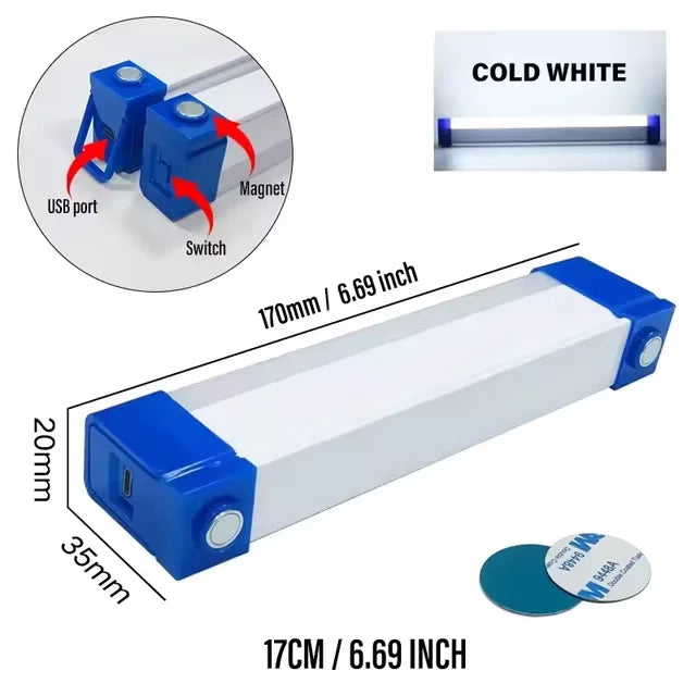 LED Bar light Rechargeable Tube Camping Lamp Magnetic Suspension Portable Light Bulb for Emergency Night Market Outdoor Lighting.