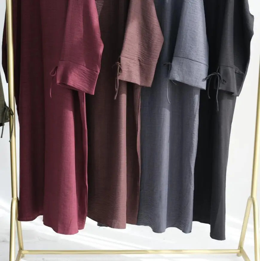 Muslim Abaya Women Dress Solid bow Jalabiya Eid 2025 Ramadan Morocco Islam Vestidos Largos Arab Long Robe Dubai Abayas Kaftan.