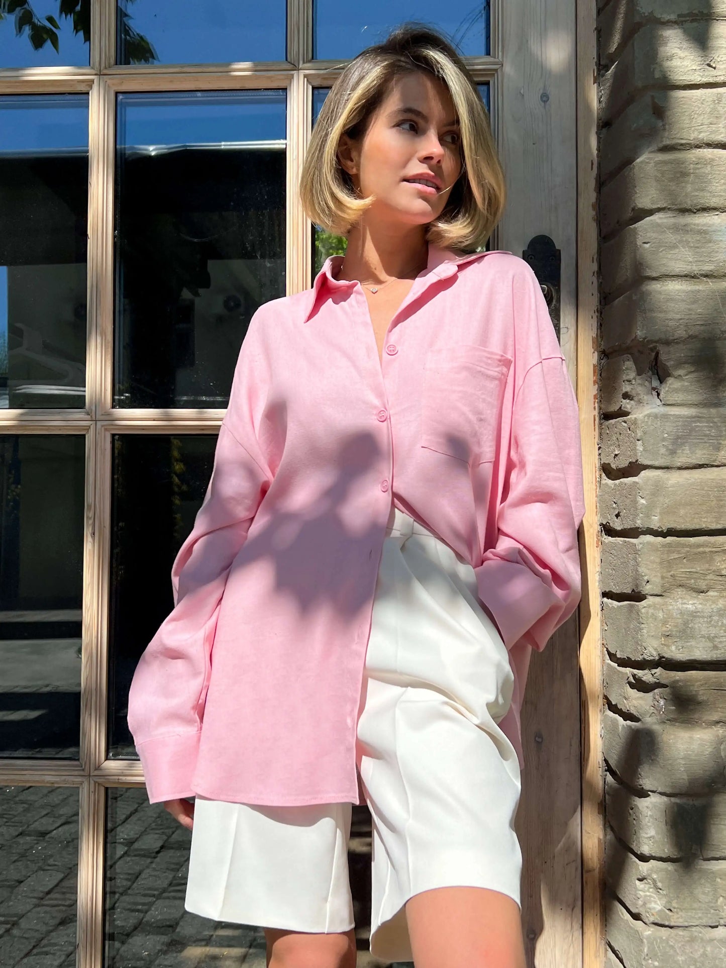 Bornladies Summer New High Waist Shorts for Women Casual Loose Wide Leg Solid Shorts Female Short Pants Y2k Booty Shorts.