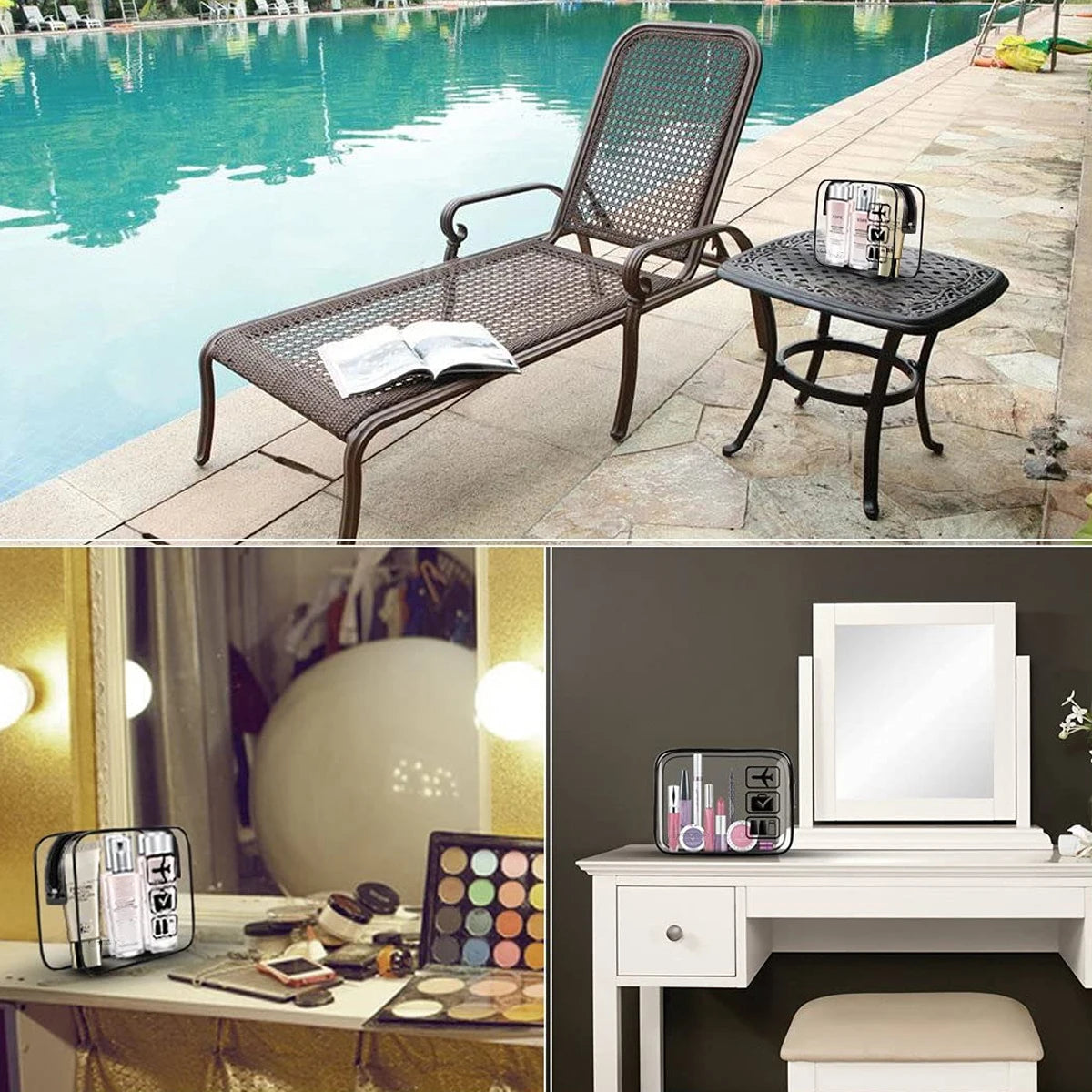 YANZAI Transparent Zipper Makeup Bag Organizer Box Men Women Travel Clear Cosmetic Bag Waterproof Toiletry Wash Make Up Bags.