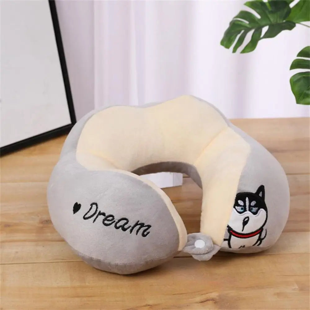 U-Shaped Pillow Cute Headrest Pillow Neck Car Sleeping Pillow Household Neck Protection Detachable Washable Neck Pillow.