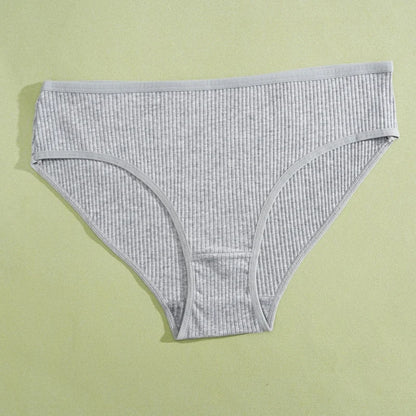 5PCS Women's Cotton Panties Sexy Low Waist Briefs Striped Underpants Female Comfortable Stretch Lingerie Ladies Soft Underwear