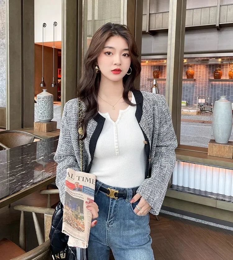 2025 frauen Solide Strick Pullover Herbst Winter Pullover V-ausschnitt Taste Langarm Schlank Pullover Koreanische Casual Basis Schicht Y2k.