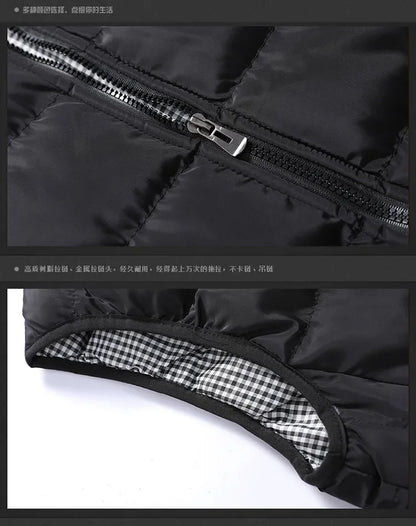 Men's Embroidery Brand High Quality Warm Vest Vest, Autumn and Winter Luxury Fashion Brand, Sleeveless Outdoor Windproof Jacket.