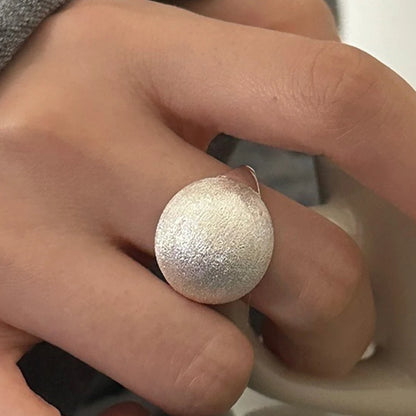 PANJBJ 925 Sterling Silver Geometry Crystal Ring For Women Ellipse Exaggerated Punk Water Drop Open Jewelry Gift Dropshipping