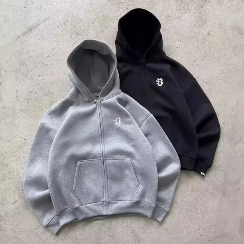 High Street Y2K Hosen Herren Casual Hosen Hoodie Sets Streetwear Gerade Jogginghose Lose Stickerei Hoodie Paar Trendy Anzug.