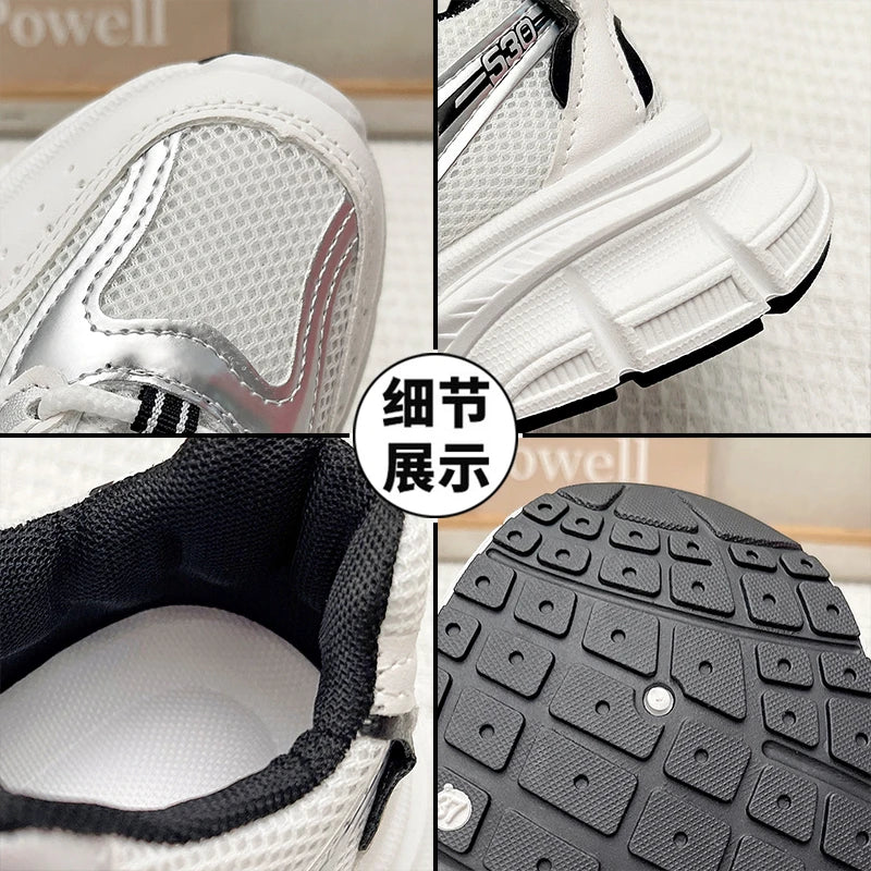 New Spring Autumn Women's Jogging Sneakers Fashion Casual White Breathable Tennis Low Top Vulcanized Shoes Outdoor Trainers.