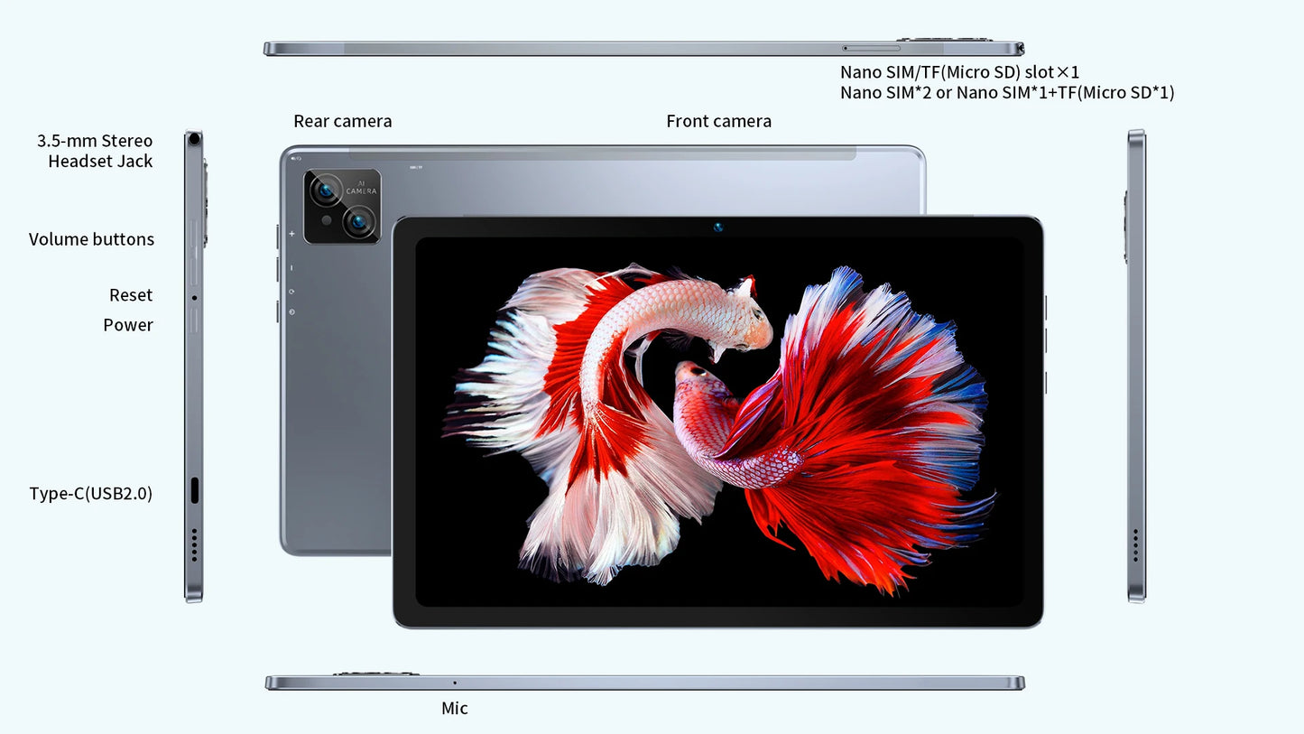 Bmax Maxpad I11Plus 10.4 Inch 16Gb(8Gb Ram+8Gb Expansion) 256Gb Rom Octa Core T606 Soc Android 13 Dual Wifi 4g Lte Tablet Sim