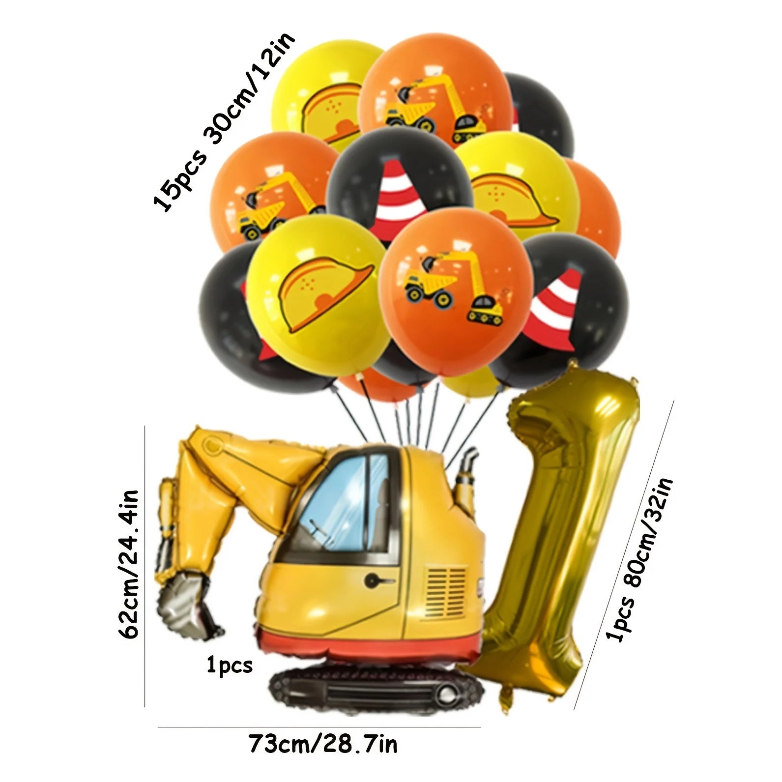 Technische Fahrzeuge Luftballons Bau Party Dekorationen Bagger Ballon Geburtstag Baby Dusche Party Ballon Dekor Liefert.