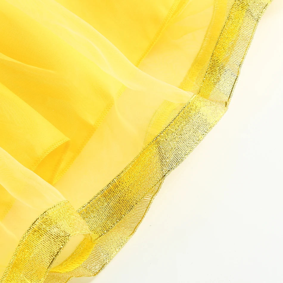 Belle Cosplay Prinzessin Kleid Mädchen Geburtstag Charme Kostüm Kinder Karneval Party Bühne Leistung Vestido Kinder Disguise Kleid.