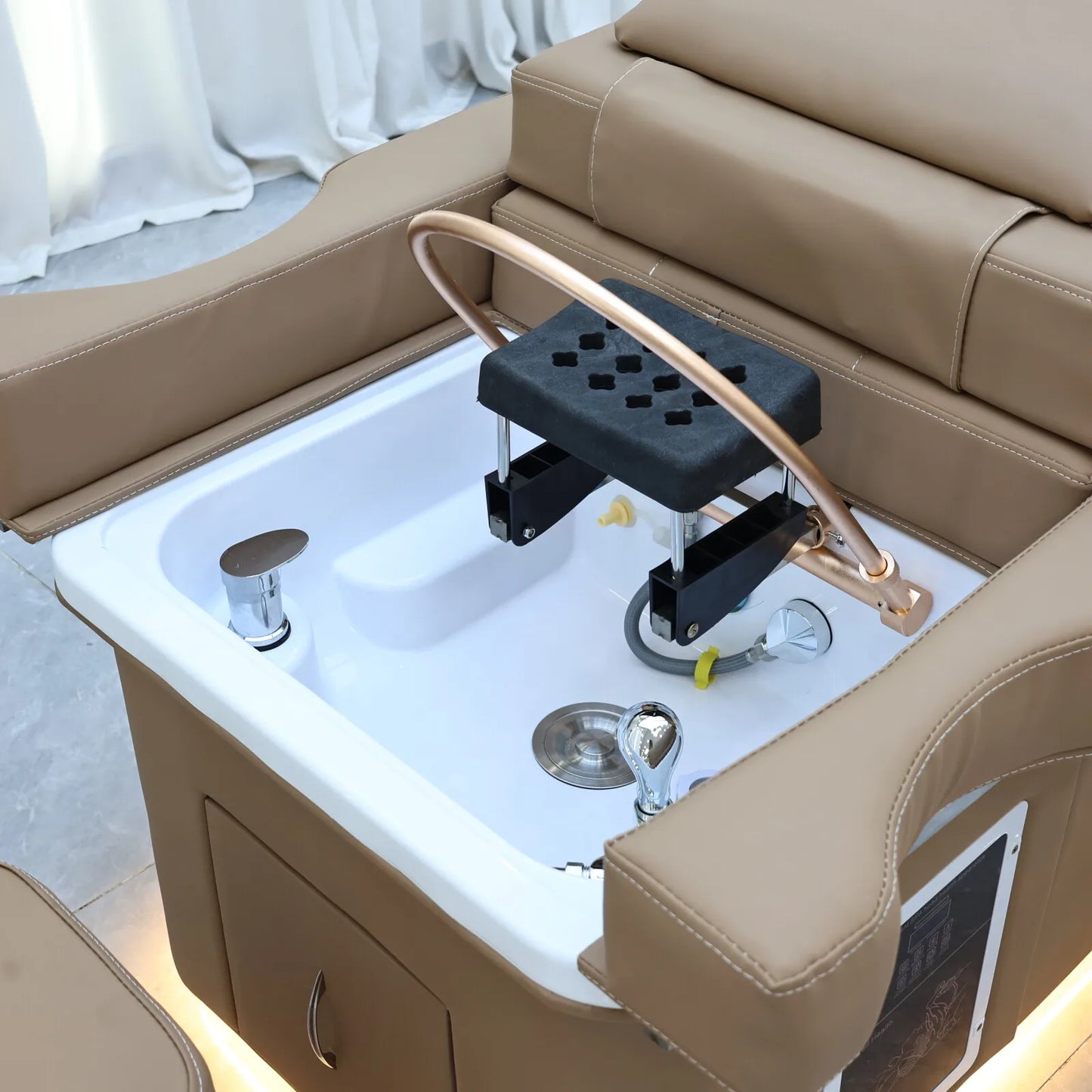 XinSheng 2025 Elektrischer Lift-Shampoo-Bett-Massagetisch – All-in-One-Salonstation mit Begasung, Fußbad und Haarwaschbecken