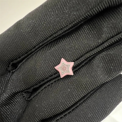 1PCS Cute Pink Zircon 316L Stainless Steel Ear Bone Nail New Fashion Y2K Punk Small Earring for Women Cochlea Jewelry Party Gift.