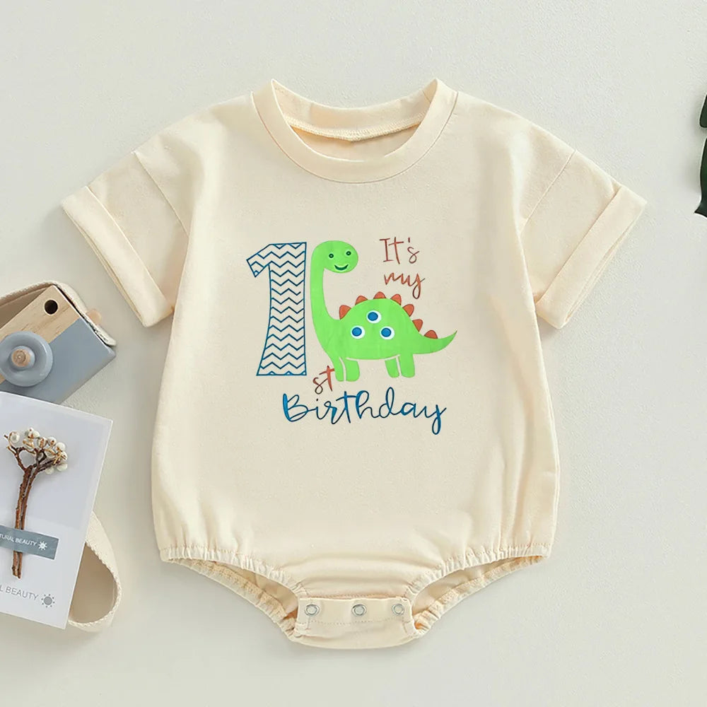 „It's My First Birthday“-Bubble-Strampler für Babys, kurzärmelig, übergroßer Bubble-Body, Geburtstagsfeier, Säuglingskleidung.