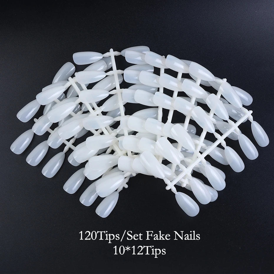 120pcs Fake Nail Tips For Display Palette Oval Almond Acrylic Nails Forms Color Chart Manicure Practice Nail Equipment.