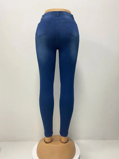Mom Jeans Women Denim Pant Long Pants Sheath Slim Fit High Waist Straight Trousers Y2k Streetwear Elegant Bodycon Sexy Work.