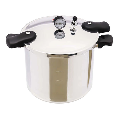 22L Aluminium Alloy Pressure Canner 90Kpa Thickened Explosion-proof Pressure Cooker Pot with Pressure Gauge and Safety Valve.