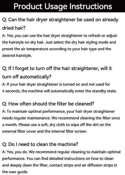 2-in-1 Hair Straightener and Dryer Combo - Negative Ion Heating Flat Iron for Quick, Long - Lasting Hair Styling at Home，salon.