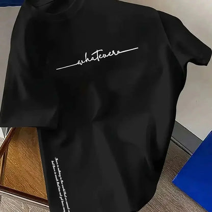 Summer streetwear minimalist letter print pattern T-shirt for men, 100% pure cotton fashionable and breathable T-shirt.