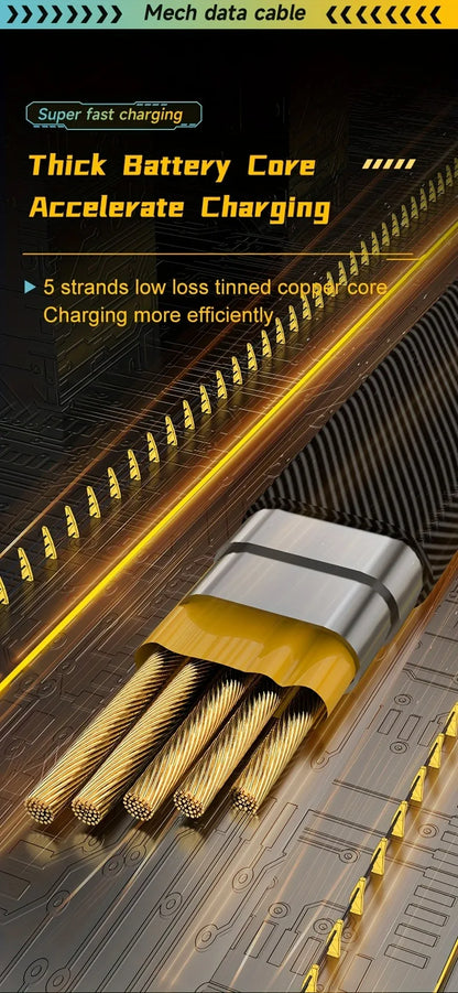 4 in 1 USB Type C Cable Type C TO C PD 65W 27W LIGHTNING Fast Charging Mech Cable For iPhone Samsung Xiaomi HUAWEI OPPO One Plus.