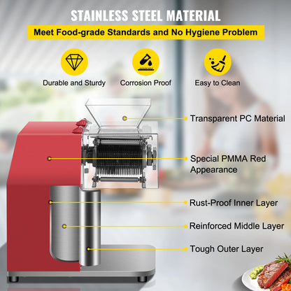 SucceBuy 250kg/H Commercial Electric Meat Slicer Grinder Vegetable Cutter Shred Machine 850W Home Automatic Food Chopper Chipper.