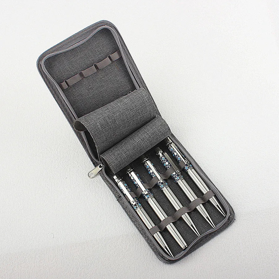 10/24/48 Slots Fountain Pen Case Pencil Case Pouch Bag Canvas Case Black, Gray.