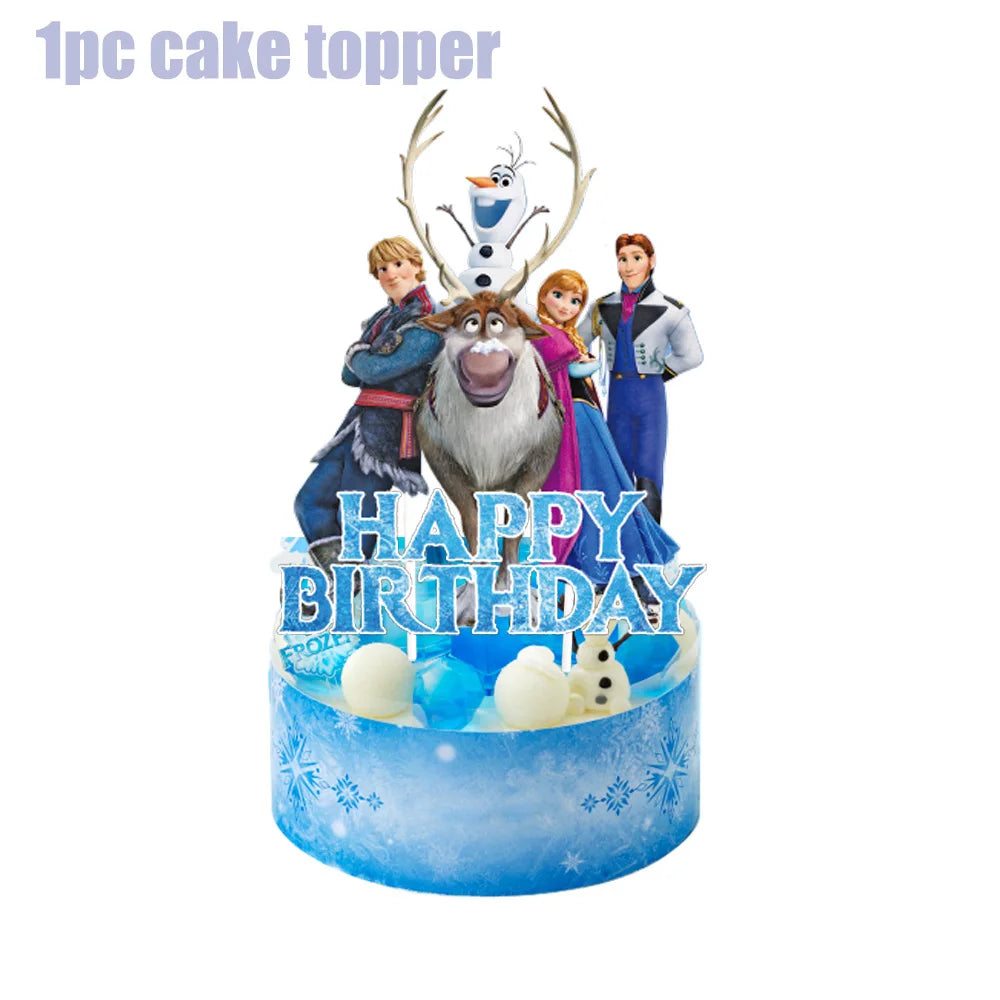 Disney gefroren Geburtstag Dekorationen Mädchen Papier Geschirr Teller Servietten Tassen Schnee königin Geburtstag Deko Hintergrund Luftballons Lieferungen.