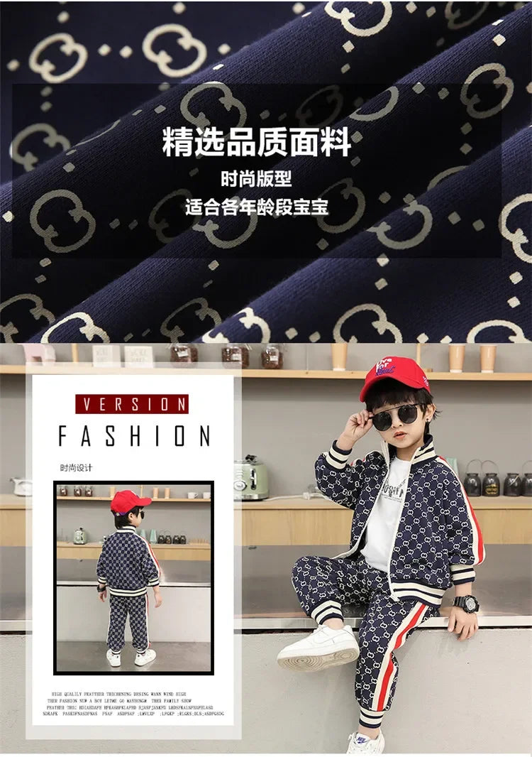 Spring Autumn Boys Clothing Sets Kids Fashion Cotton Coats+Pants 2pcs Tracksuits For Baby Children Sports Suits Toddler 2-12T.