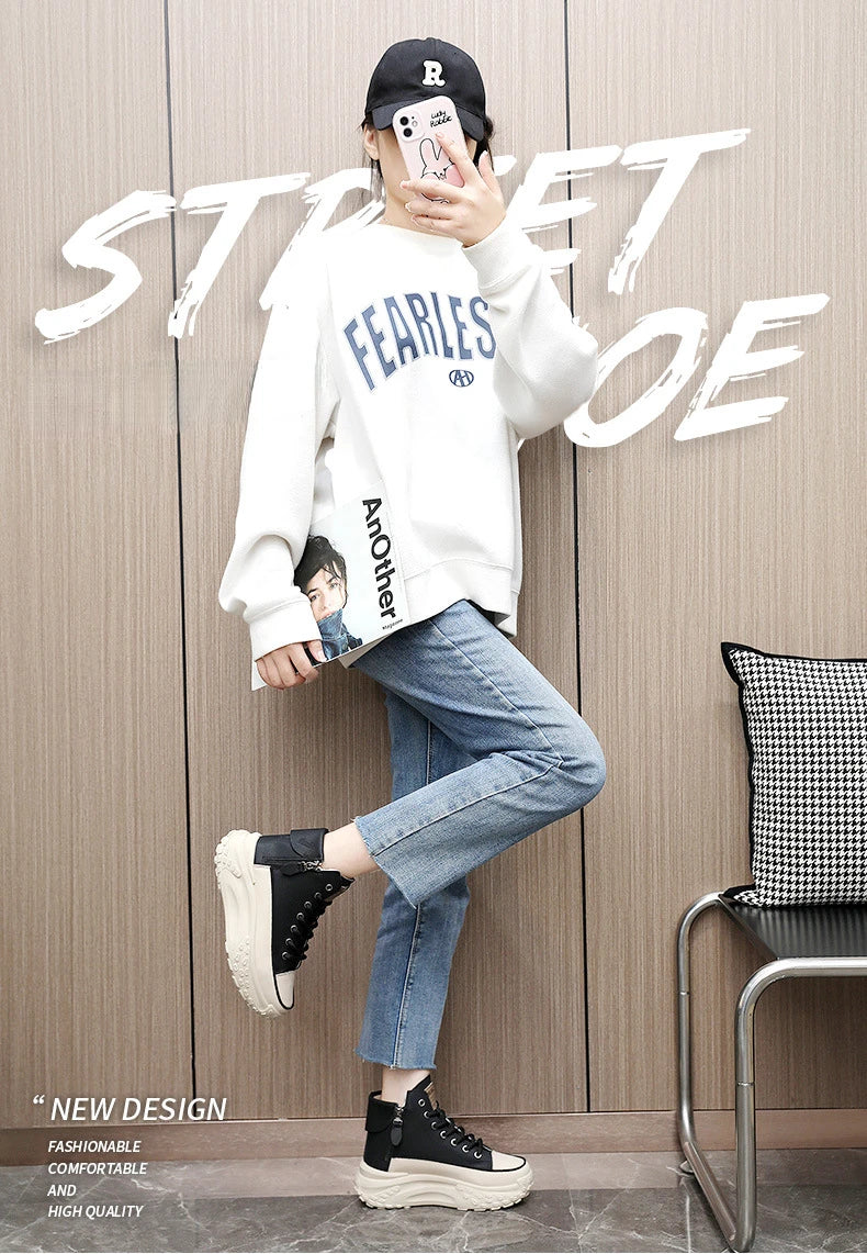 2025 New Women Sneakers Luxury Fashion High Top Women Boots Platform Casual Shoes Outdoor Running Shoes for Women Tenis De Mujer.