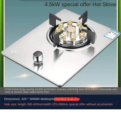 7kw Gas Cooktop Single Stove Household Liquefaction Gas Stove Single Coal Desktop Embedded Single Gas Stove 4.5 KW/5.2kw/