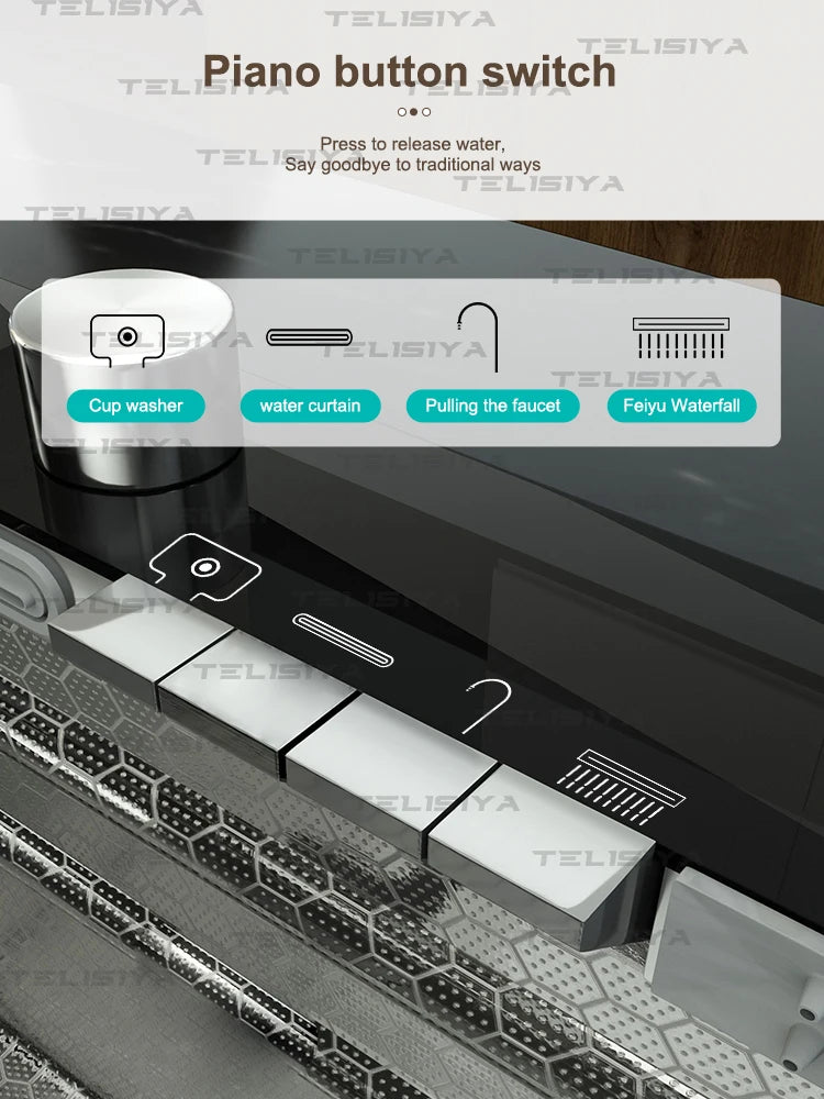 Edelstahl-Küchenspüle, multifunktionale Digitalanzeige, Wasserfall, großer Einzelschlitz mit Rack für Messerwaschbecken