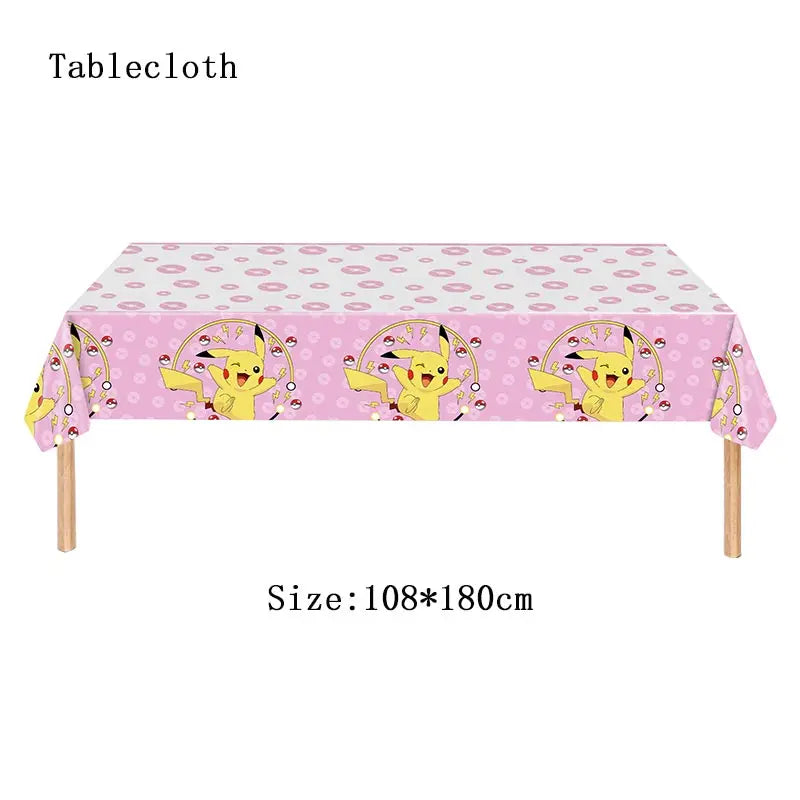 Pokemon Thema Geburtstag Party Dekoration Lieferungen Cartoon Pokemon Gehen Geschirr Tassen Teller Pikachu Ballon Für Baby Dusche Gefälligkeiten
