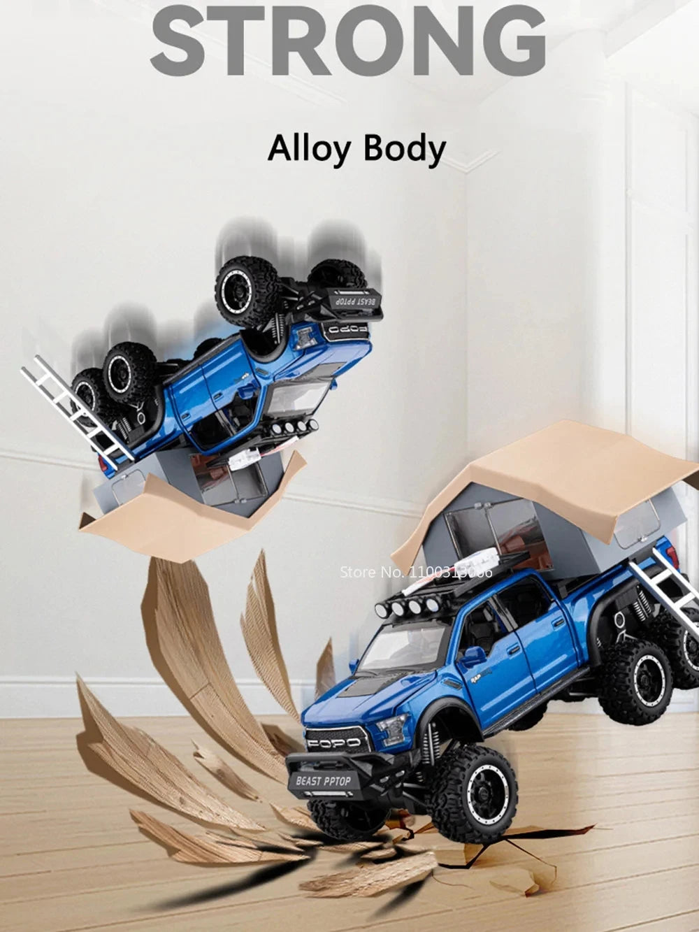 1/24 Scale Raptor F150 Alloy Cars Models Toys 6 Doors Opened Camping RV Diecast Model Light Sound Vehicle for Boys Birthday Gift.