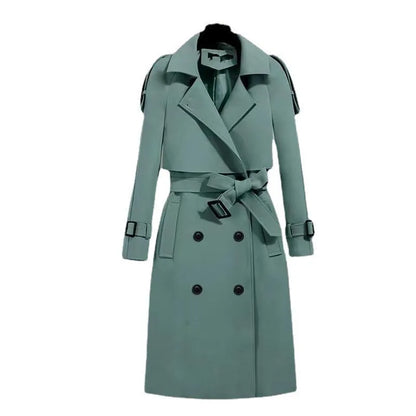 Lässige Langarm-Oberbekleidung, Trenchcoat für Damen, 2024, Herbst-Winter-Mode, Schnürung, lang, neu in Mänteln und Jacken, elegant.