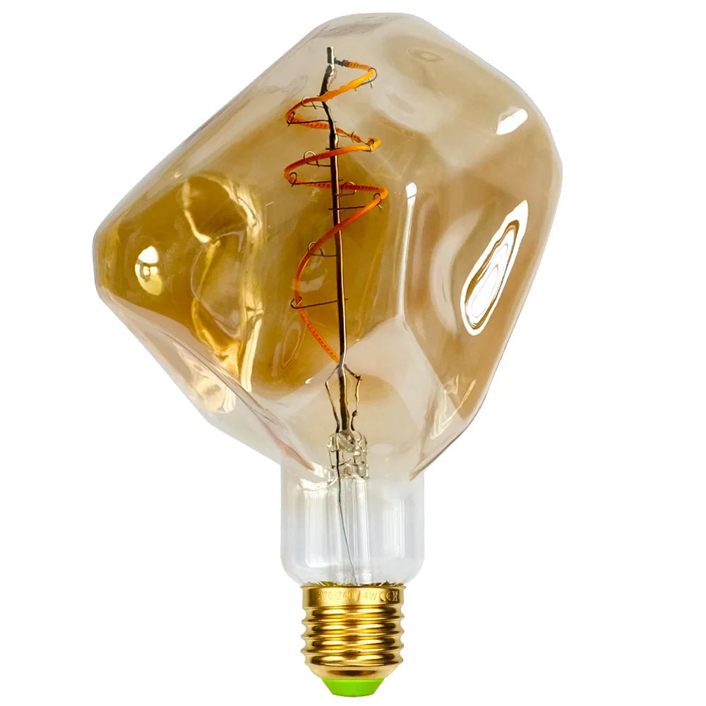 TIANFAN Edison Led-lampe Big Stone G125 4W Dimmbar 220-240V E27 2000Kelvin Super Warm Spezialität Dekorative Glühbirne.