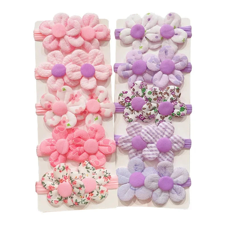 Colorful Flower High Elasticity No-Damage Towel Ring for Girls Cute Baby Hair Ties Comfortable Soft Hair Bands for Kids.