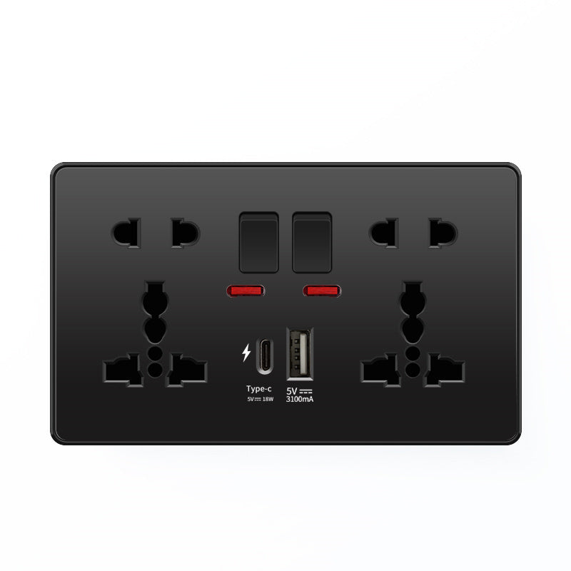18 W Typ-C-Stecker, Schnellladung, UK 13 A USB-Wandsteckdose, Steckdose mit 3,1 A USB C, universelles Dual-5-Pin-Steckdosenpanel.