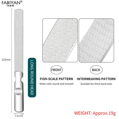 4/5/6 Inch Nail Art File Stainless Steel Metal Cuticle Pusher Remover Double Sides  Scrub Buffer Grinding Manicure Pedicure Tool.