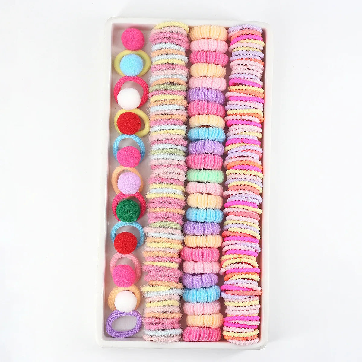 1Pack Girls Colorful Hair Bands Set Nylon Elastic Rubber Band Children Ponytail Holder Scrunchies Kids Hair Accessories.