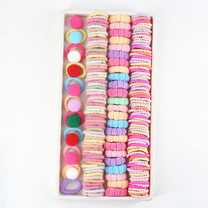 1Pack Girls Colorful Hair Bands Set Nylon Elastic Rubber Band Children Ponytail Holder Scrunchies Kids Hair Accessories.